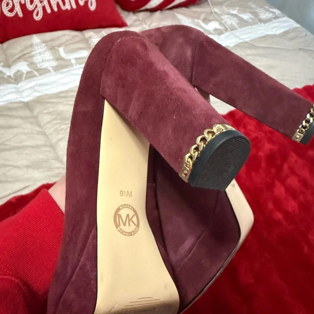 Elegant Suede Platform Heels - Purple Michael Kors Womens 9 1/2!! - Picture 8 of 10